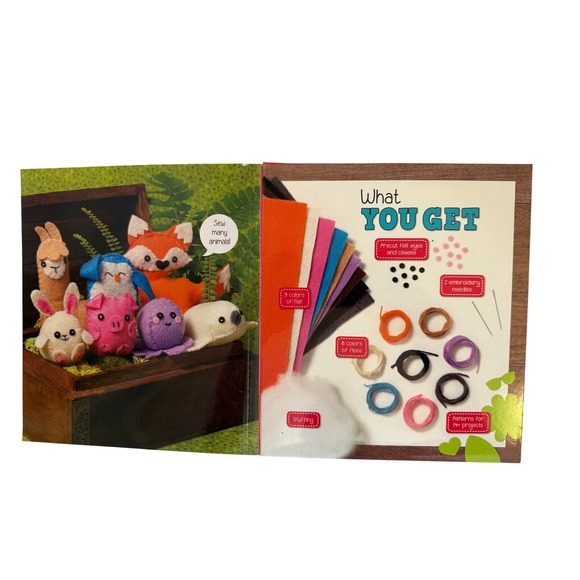 Klutz Sew Mini Animals Craft Kit More Than 12 Animal Plushies to Stitch Stuff - Picture 2 of 4